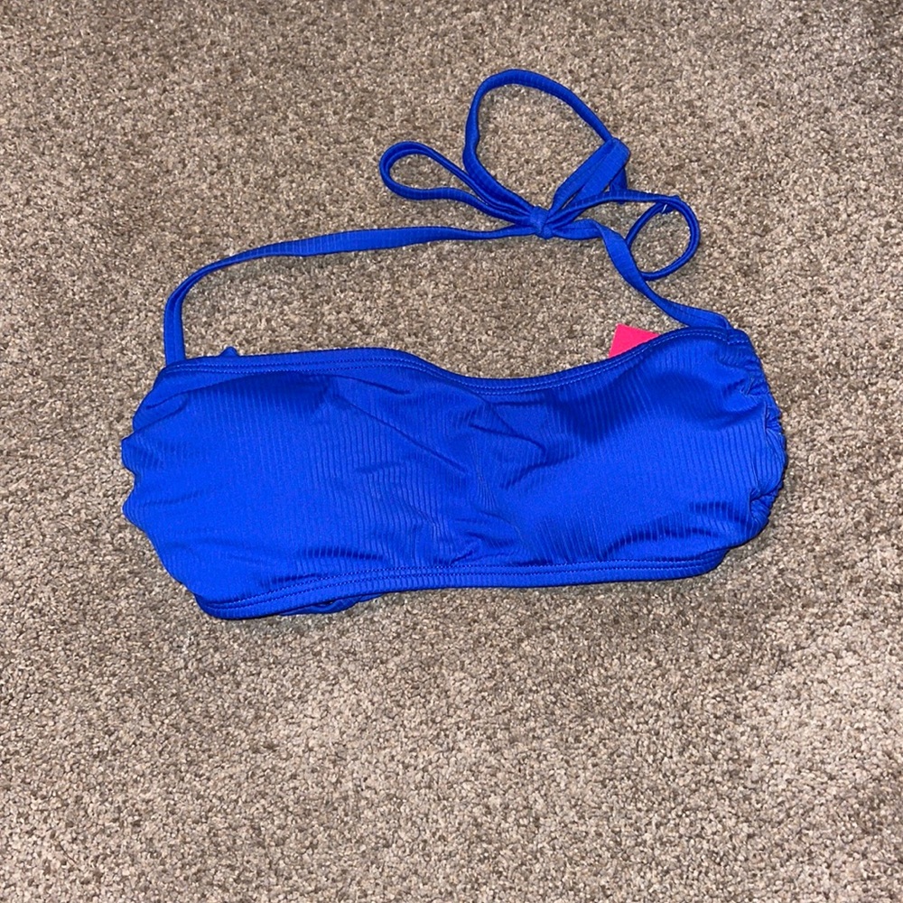Target bikini top, blue, size large